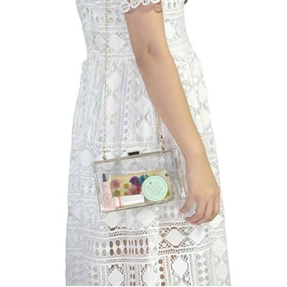 Womens "Emma" Clear Clutch Box Crossbody - Picture 5 of 5